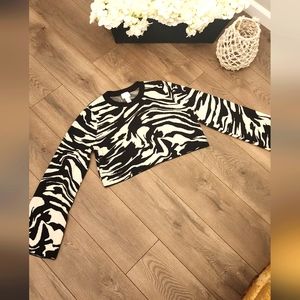 H&M Zebra Crop Sweater